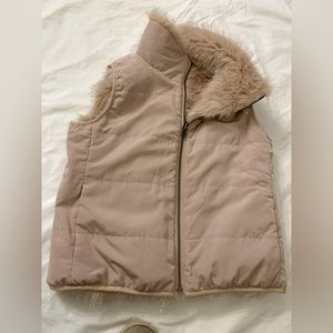 Dylan , reversible , dusty rose faux fur vest , size XS